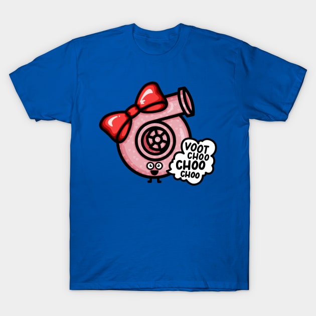 What Does The Cutest (Hearts) Turbo Say - Red Bow T-Shirt by hoddynoddy